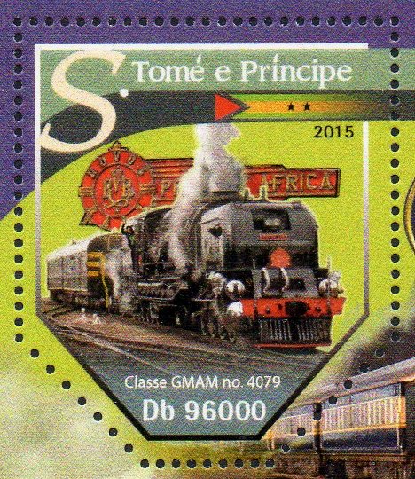 Timbres-Poste Trains Sao Tome Beyer-Garratt locomotive 2015